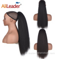 Extension de cheveux de queue de cheval synthétique Kinky Straight Cordon de serrage